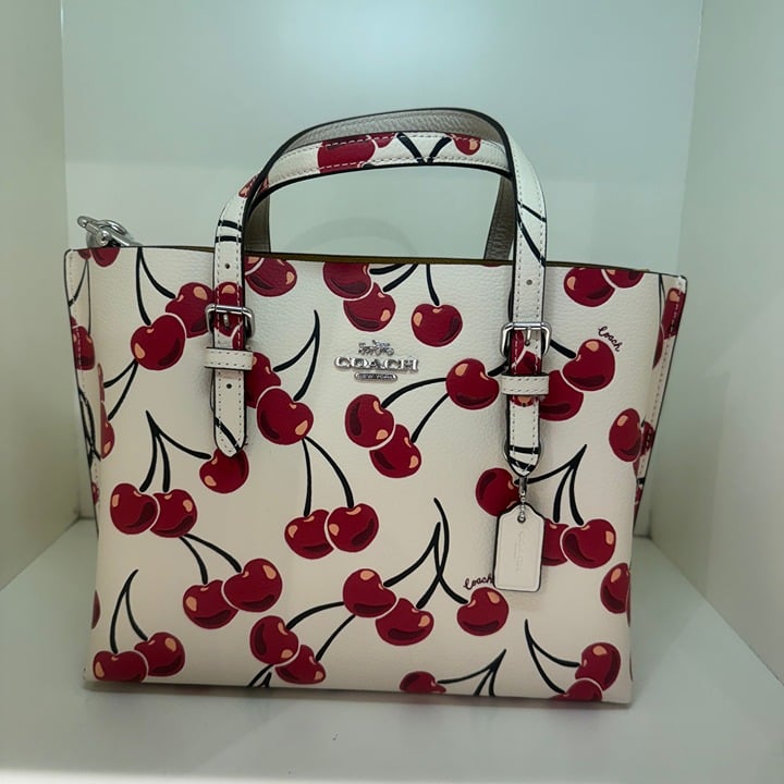 coach Mollie Tote Bag 25 With Cherry Print cy695