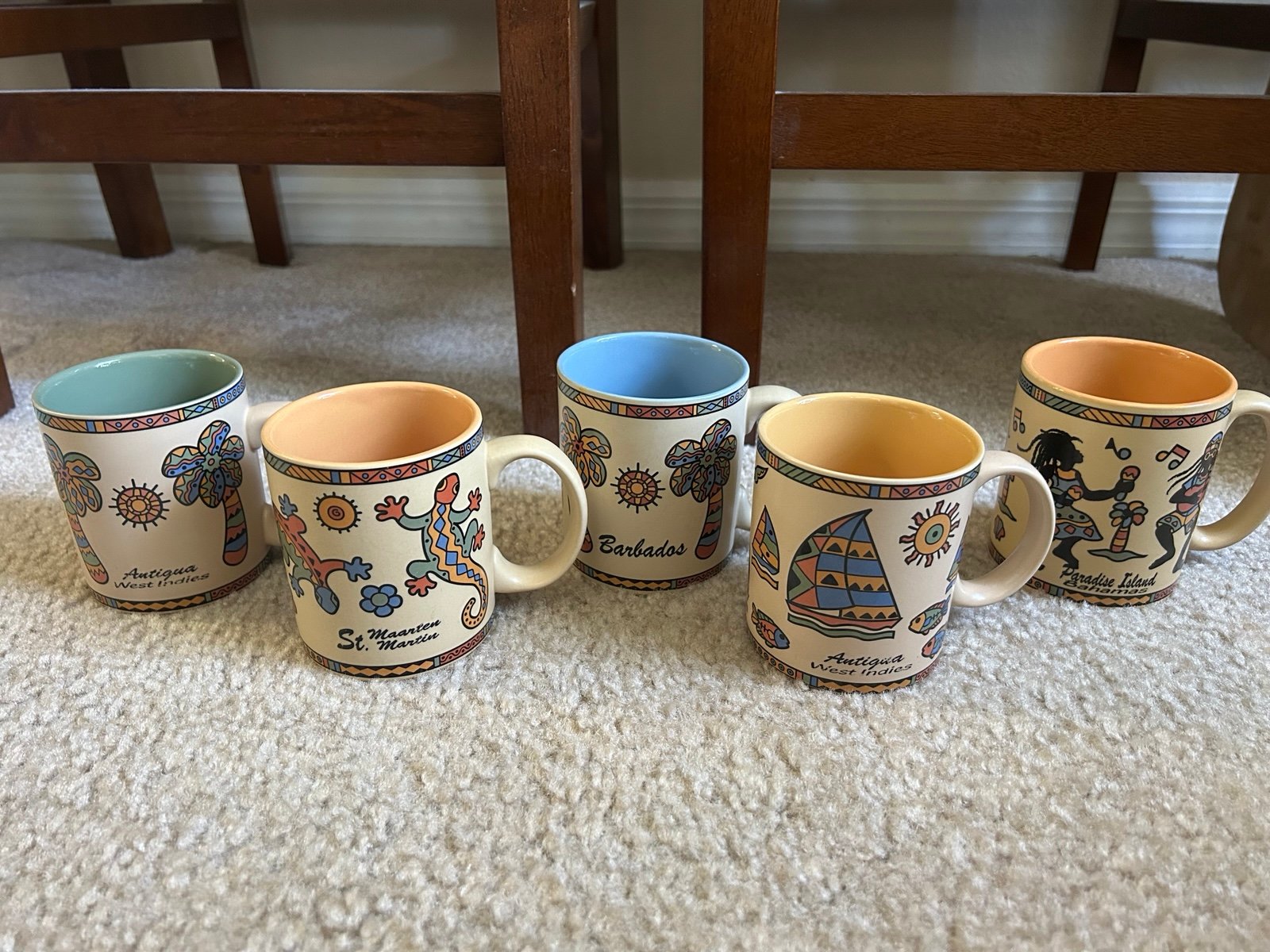 Vintage Collector’s Mug set of 5