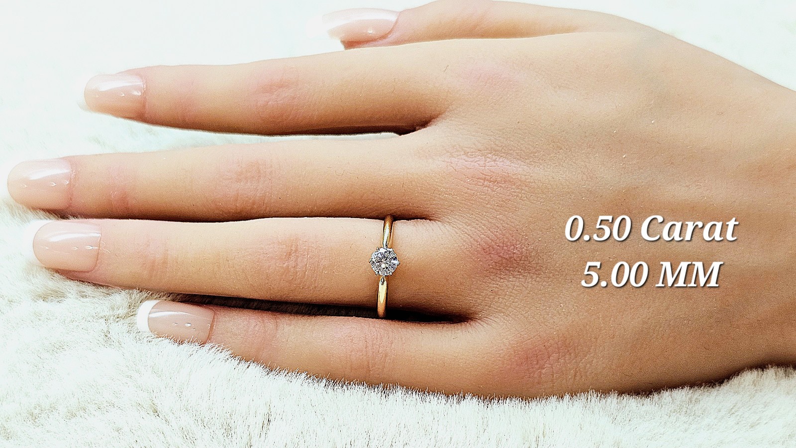 1/2 Ct LAB GROWN DIAMOND 14K Solid Gold , Wedding Ring Promise Engagement Real