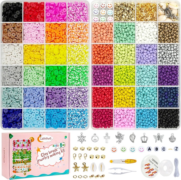 16,300 4mm Glass Seed Beads for Bracelet Making Kit