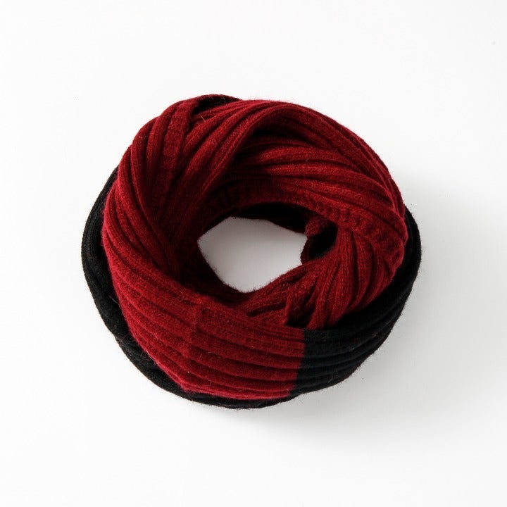 Noblag Luxury Warm Knitted Scarf For Men & Women Mixed Black Red Color
