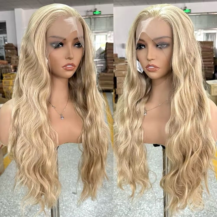 613 Mix Blonde Synthetic Lace Front Wig Long Body Wave Hair Lace Wigs For Women