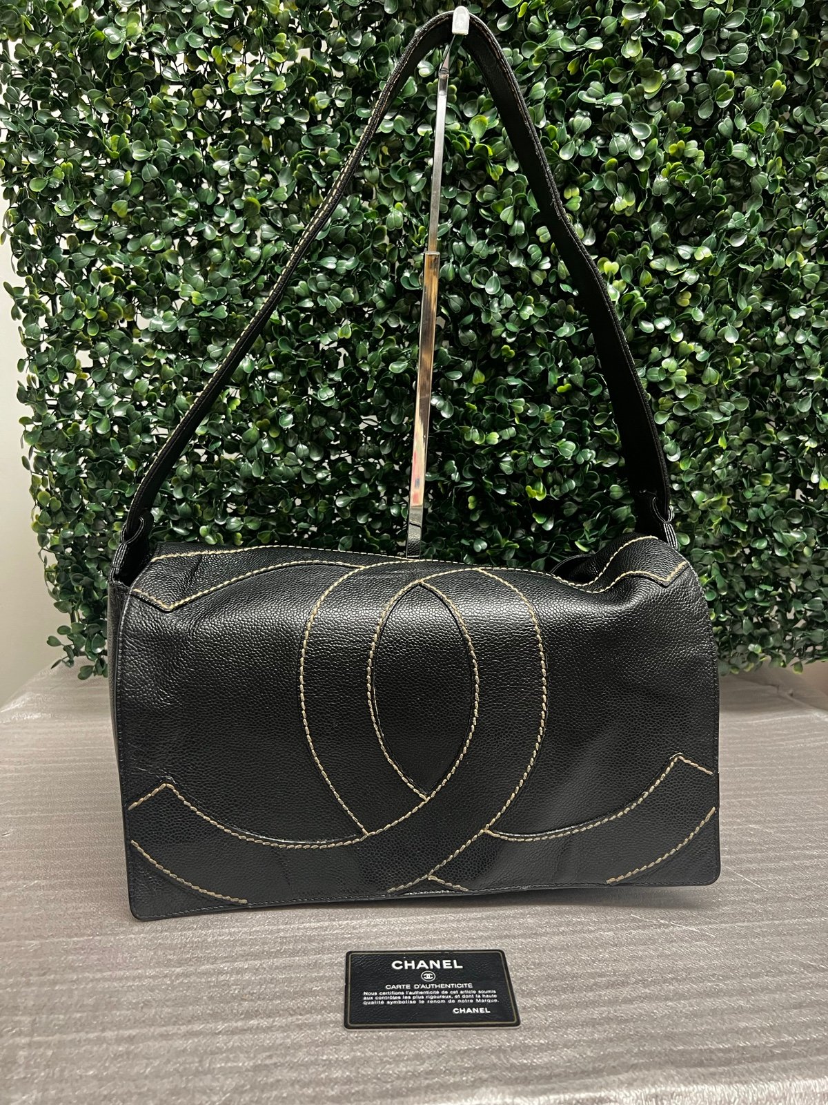 Chanel Jumbo Flap Caviar Stitched CC Shoulder Bag