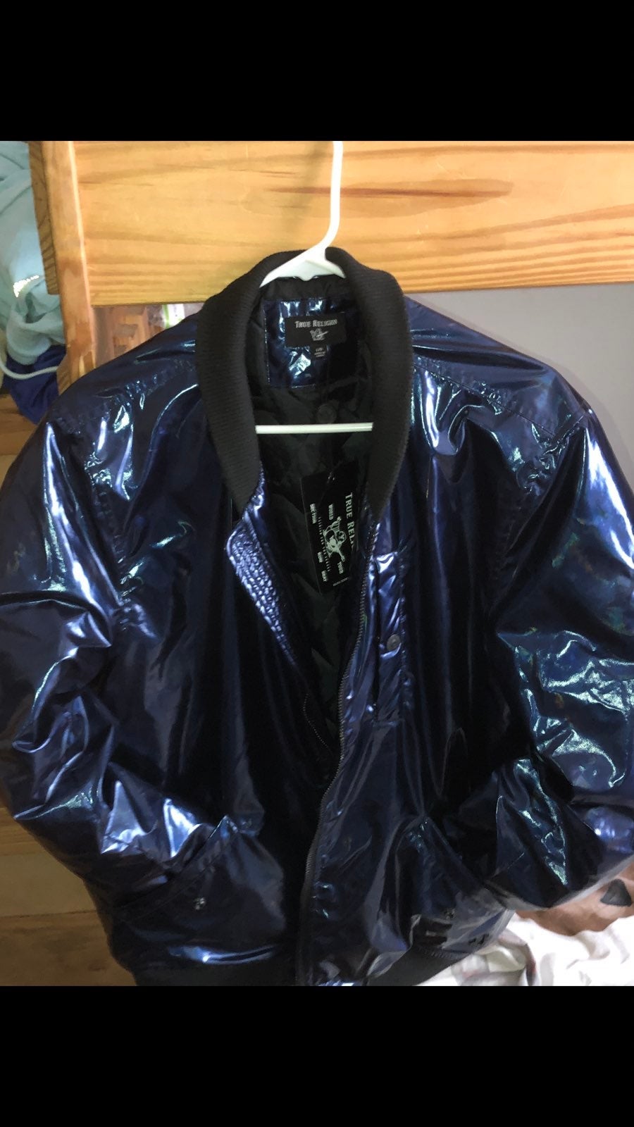 blue True Religion coat
