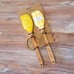 Rae Dunn Pumpkin Spice Spatula & Cookie Cutter Set in Golden Yellow and White