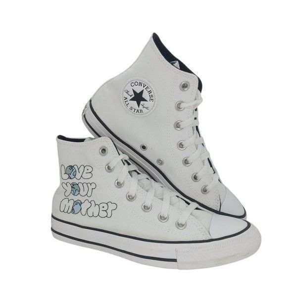 Converse All Star CT Womens Pre-owned White Lover Your Mother Sneakers - sz. 7