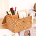 Shelf Baskets w/ Lid Set of 3 Handwoven Seagrass Storage Box Wicker Basket - NEW