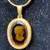 Vintage Whiting & David Glass Cameo Necklace