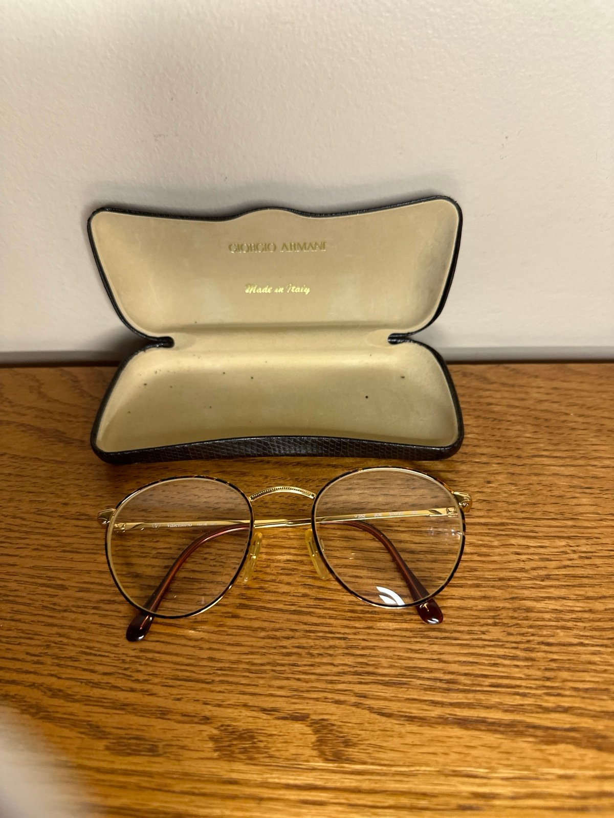 Giorgio armani Eyeglasses brown and gold Valentino frames with case