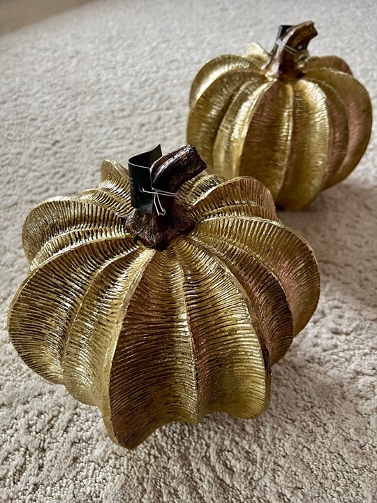 Gold Pumpkin Metallic Fall Decor