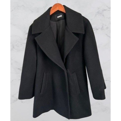 Reformation Black Pea Coat Oversized Lined Size Small
