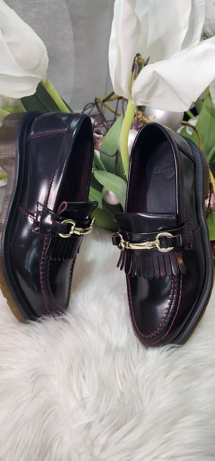 Dr Martens Adrian snaffle kiltie burgundy Women loafers size7
