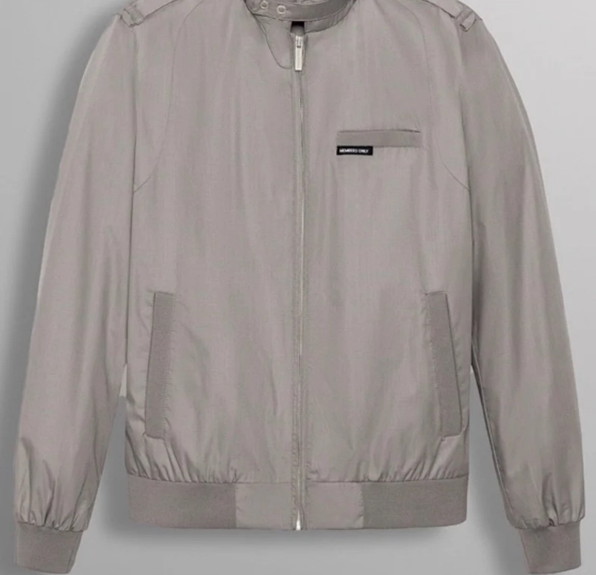 NEW Members Only Grey, Iconic Racer Jacket, Large-Slim Fit
