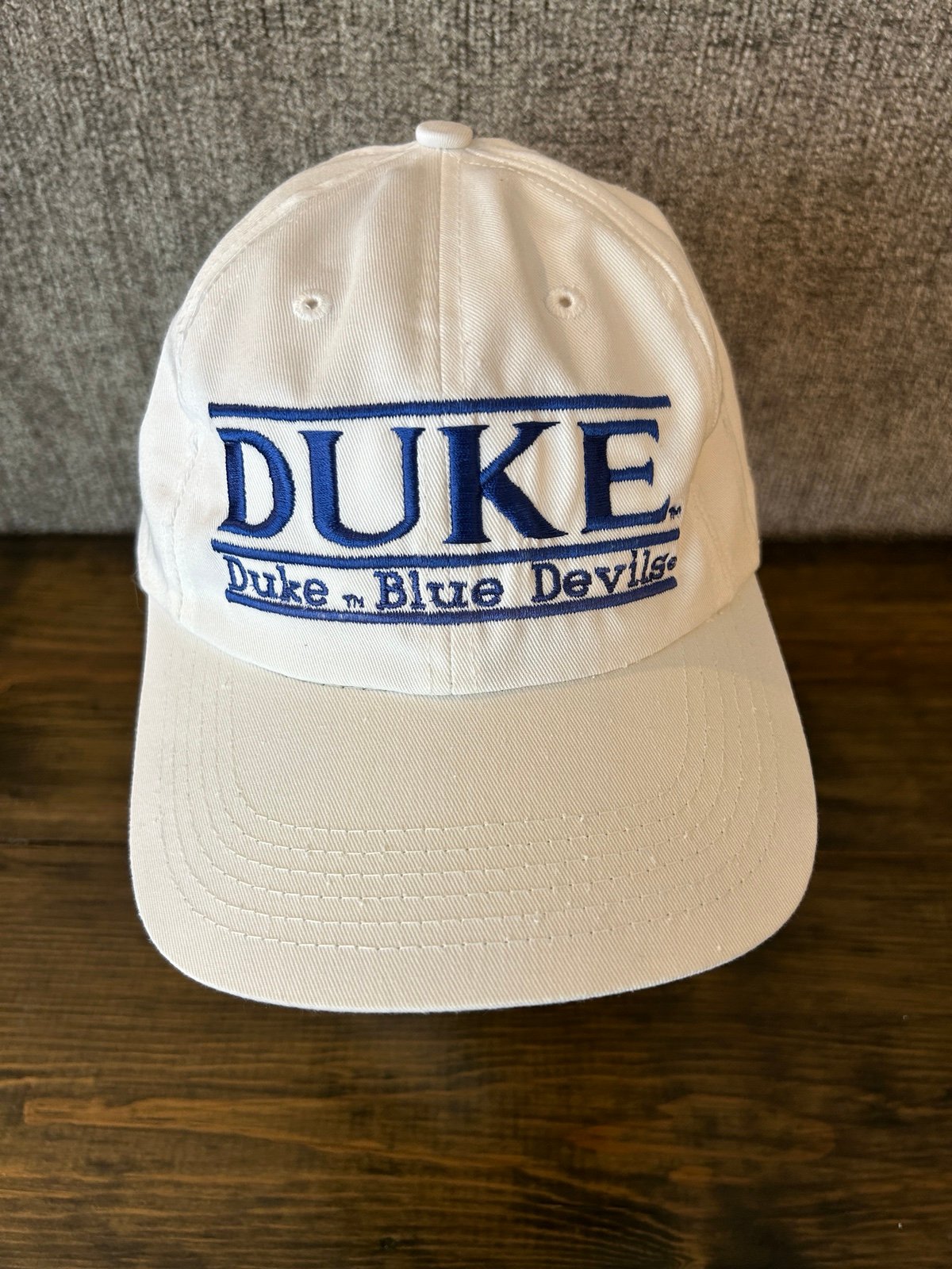 Vintage Duke Blue Devils Hat Cap Mens Blue Split Bar Snapback The Game 90s White
