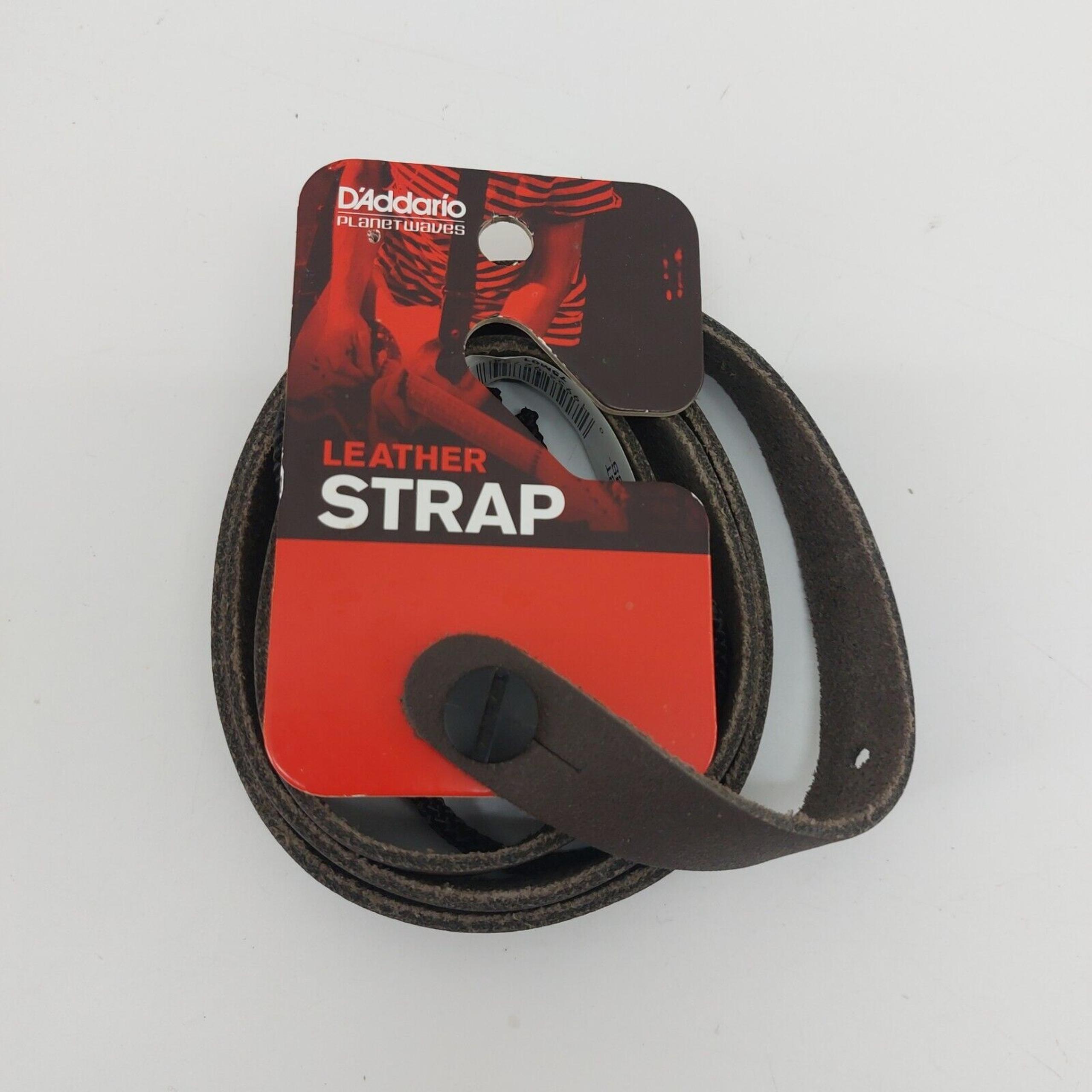 D'Addario Planet Waves Leather Strap Guitar Strings Musical Instruments Dk Brown