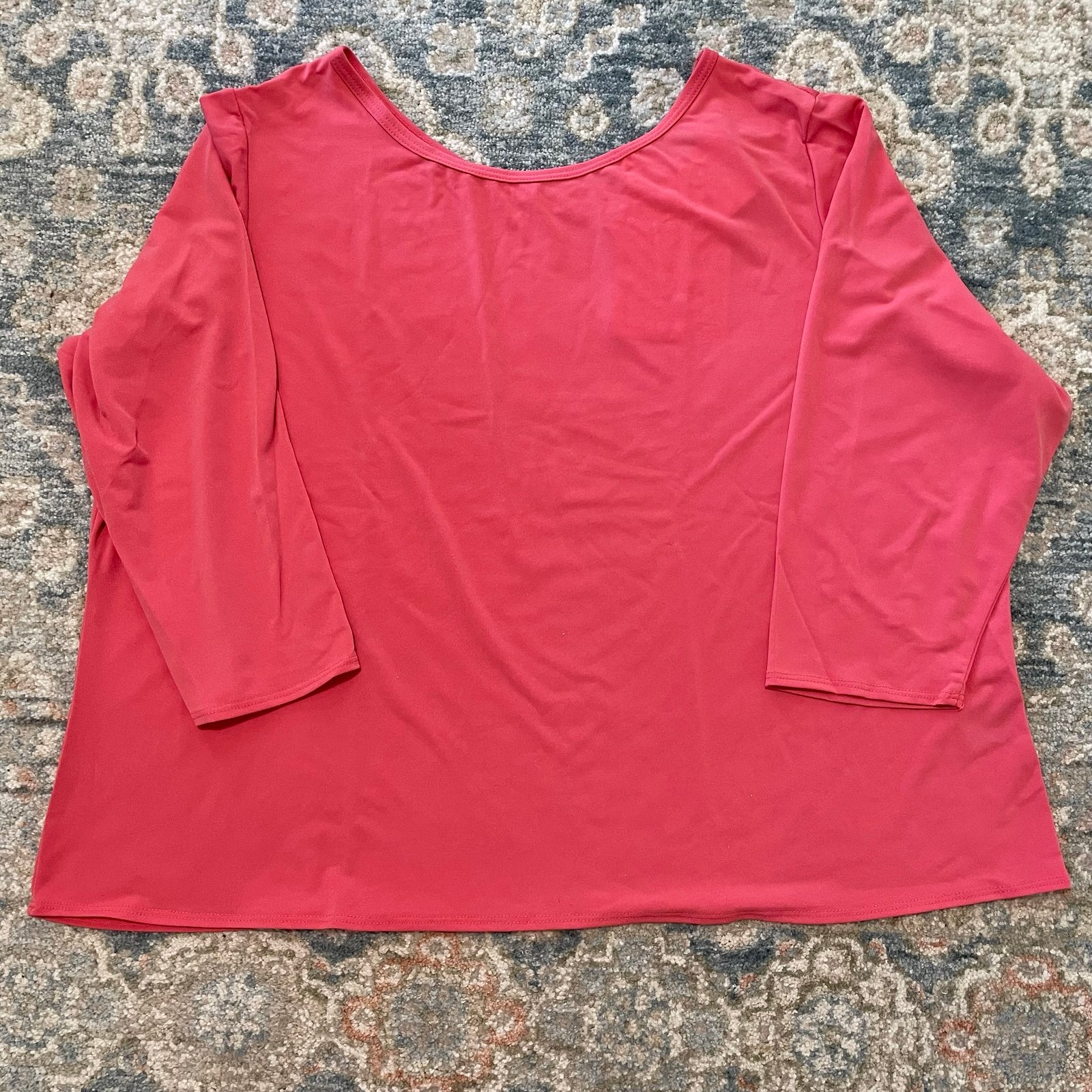 Vintage Deadstock Dialogue Stretchy Pink Coral Shirt NWT 2X A38705 QVC