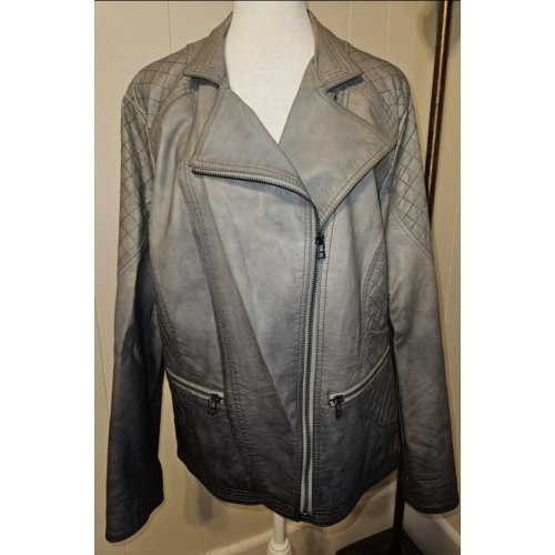 * JESSICA LONDON Gray Zip Front Motorcycle Jacket Ladies Size 14