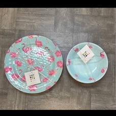 Novogratz Flamingo Melamine Bowls & Plates Set