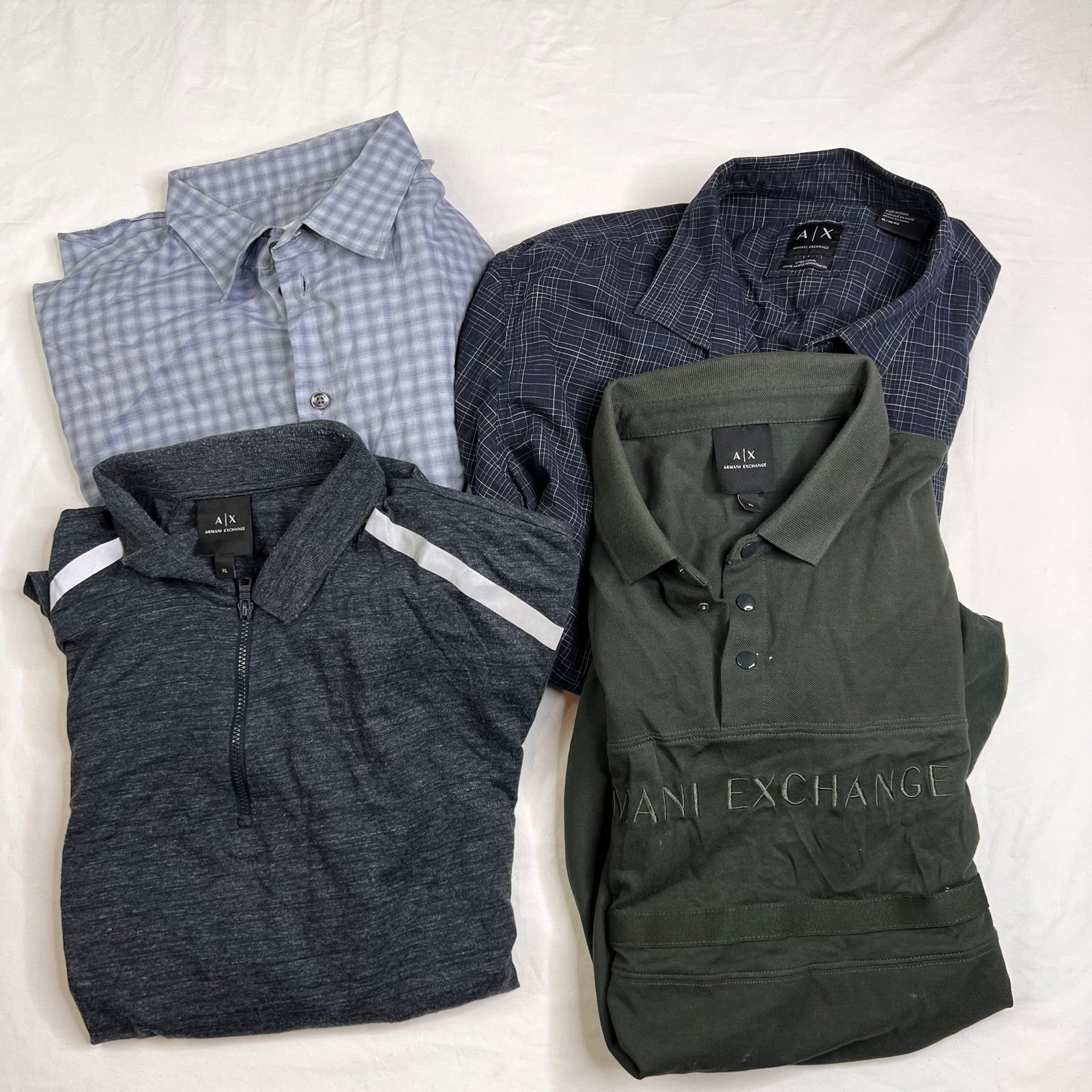 A|X Armani Exchange Bundle 2 Short Sleeve Polo Shirt+2 Button Shirt XL A180124
