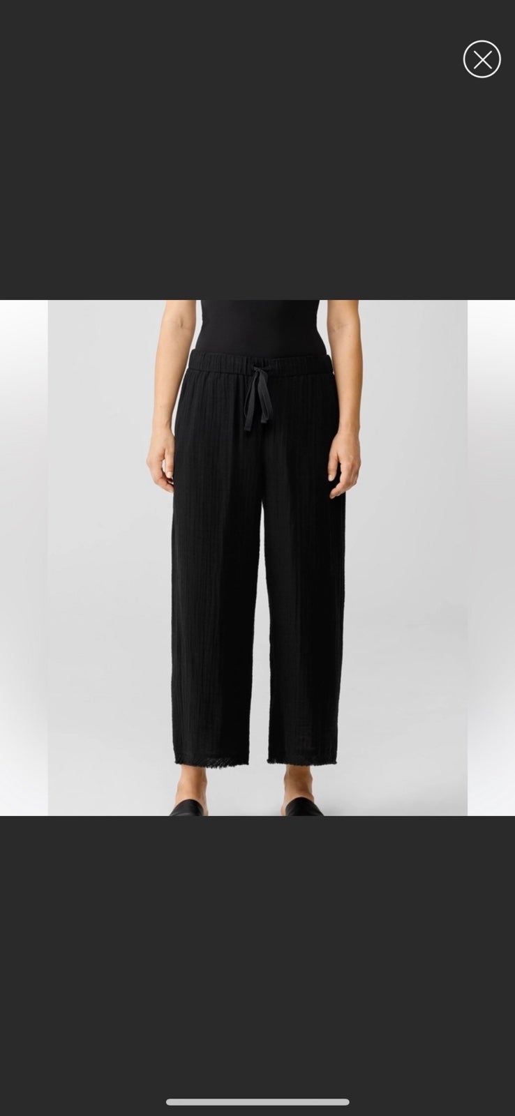 NWT Eileen Fisher Organic Cotton Gauze Wide-Leg Pant