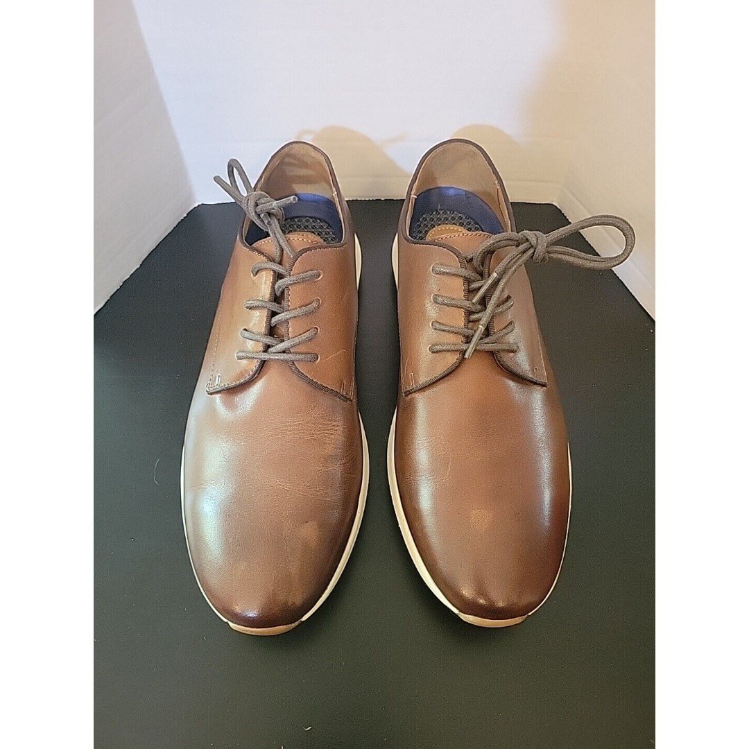 Vince Camuto Leather Shoes Mens Size 8M Casual Dress Oxford Brown New W Defects