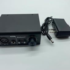 Microphone Preamp Mic Gain Booster with 2 Input Max 75Db Gain 48V Phantom Power