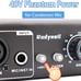 Microphone Preamp Mic Gain Booster with 2 Input Max 75Db Gain 48V Phantom Power