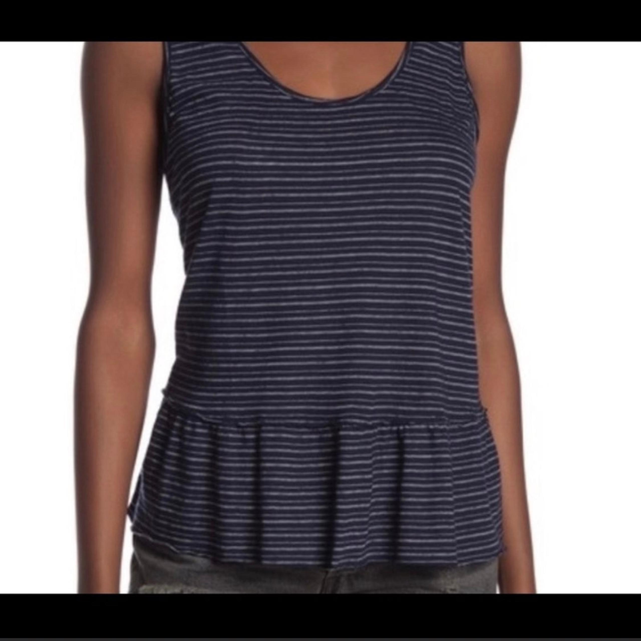NWT Michael Stars Scoop Neck Flounce Tan