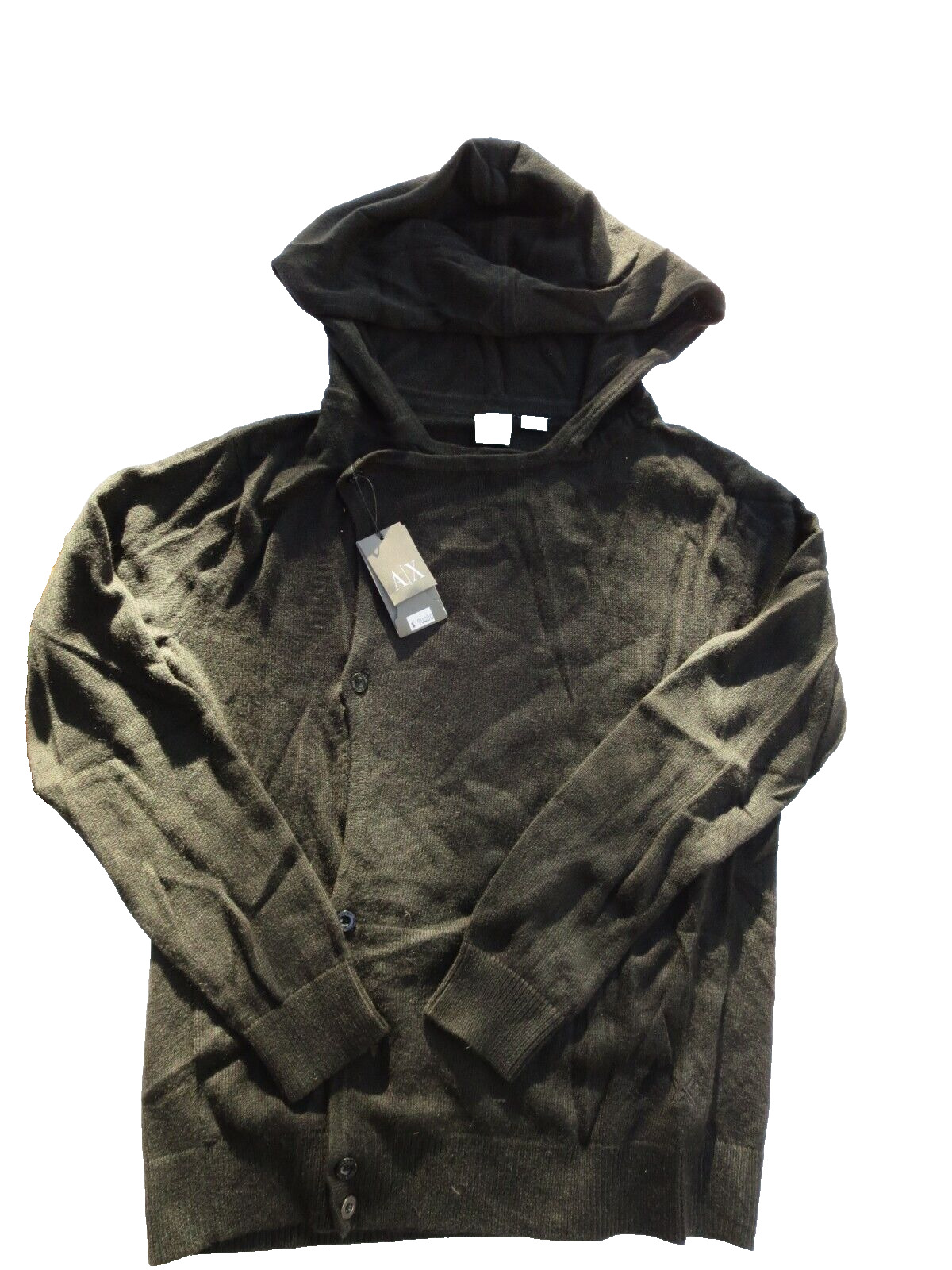 NWT Armani Button Up Hoodie Angora Blend S(Measurements )