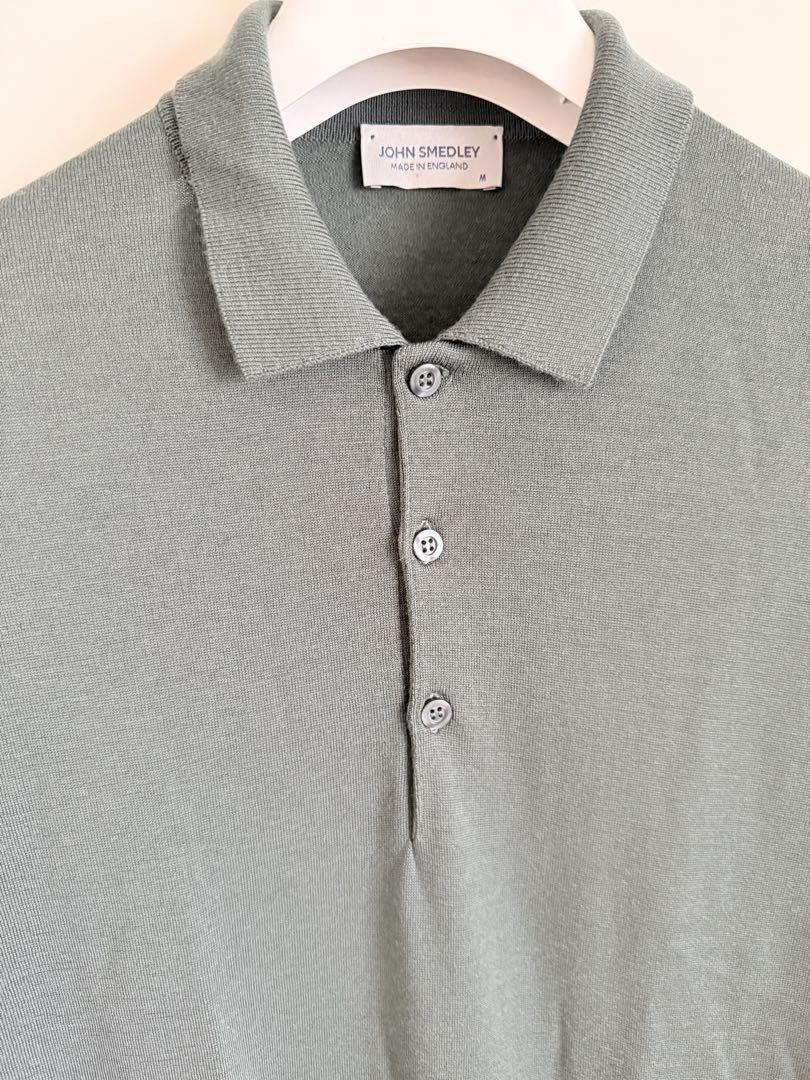 JOHN SMEDLEY Green Polo Shirt, Size M