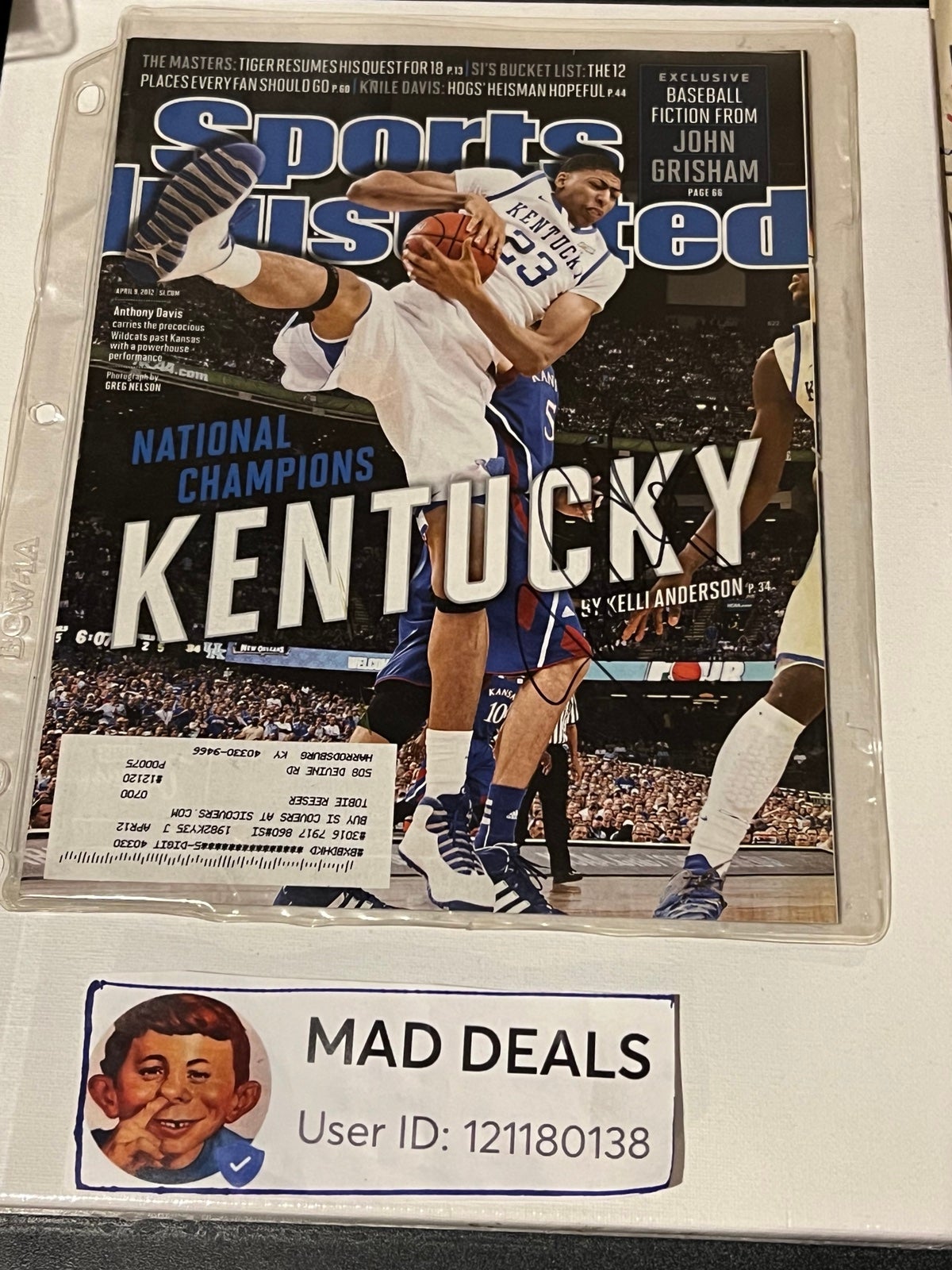 Anthony Davis signed Sports Illustrated lot University of Kentucky, Wildcats