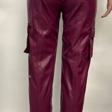 Faux leather power hour jogger