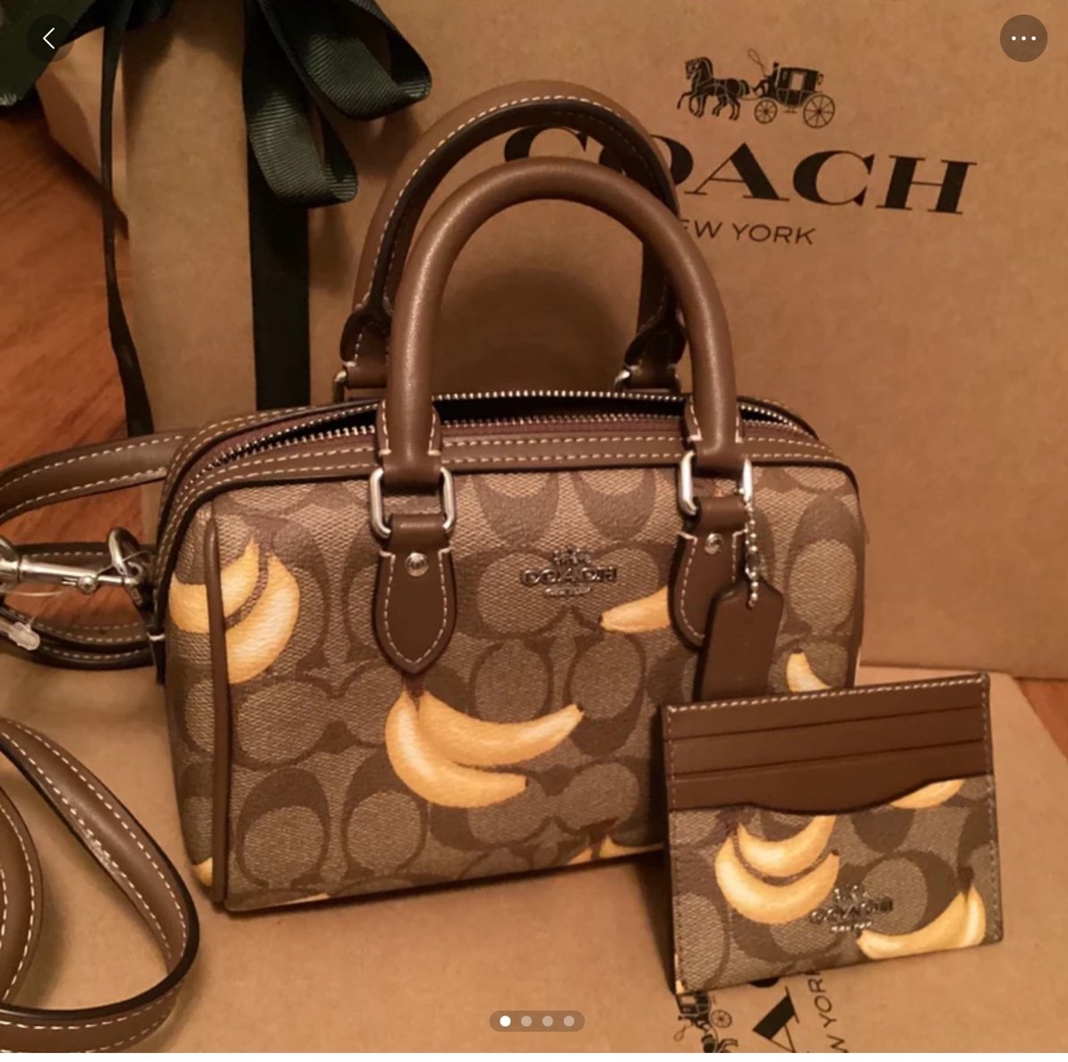 ❤️❤️ New Coach Mini Rowan Crossbody In Signature With Banana Print CR246 SET