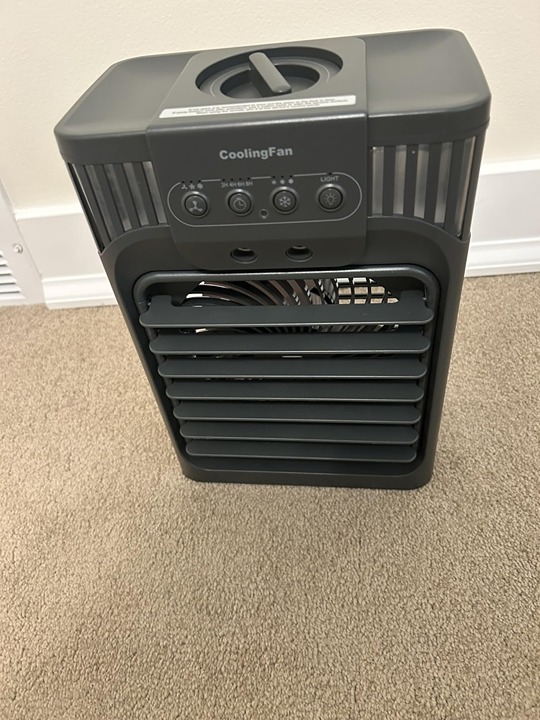 Portable Air Conditioner Fan – 3 Speeds, 1200ml Tank, 120° Oscillation & Timer