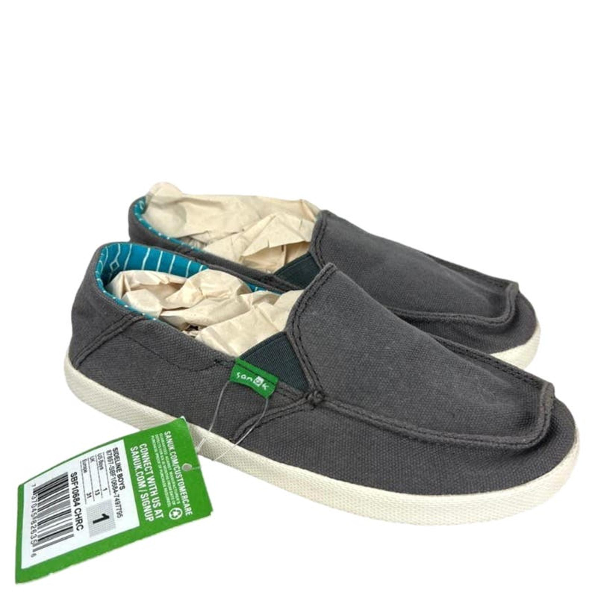 Sanuk Sideline Boys Slip On Sidewalk Surfers Boys Size 1 NEW