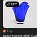 Vase hand blown glass Poland