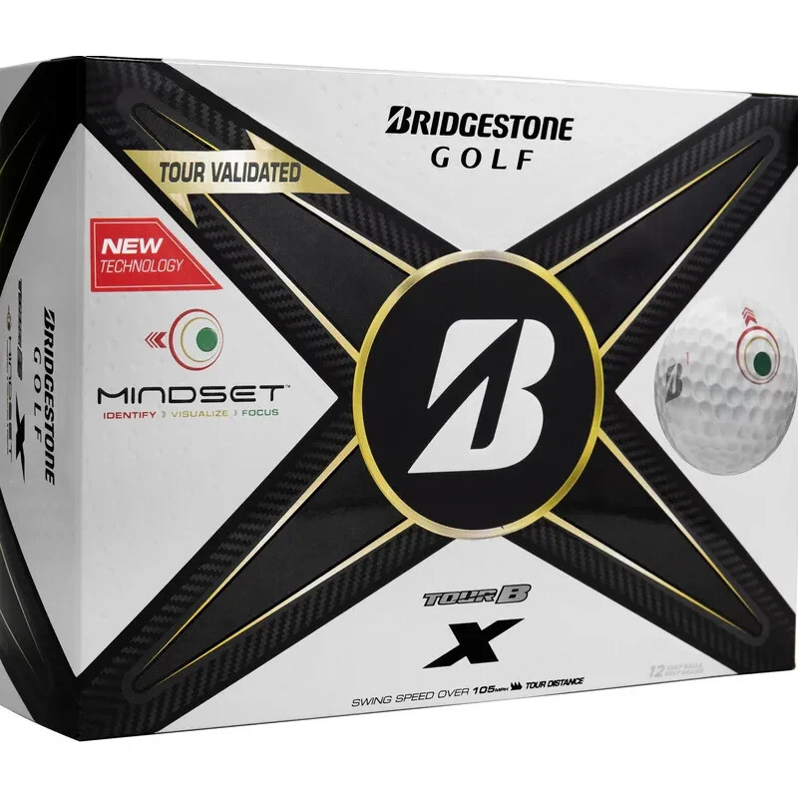 New Bridgestone Golf Tour B X Mindset Balls 1 Dozen White