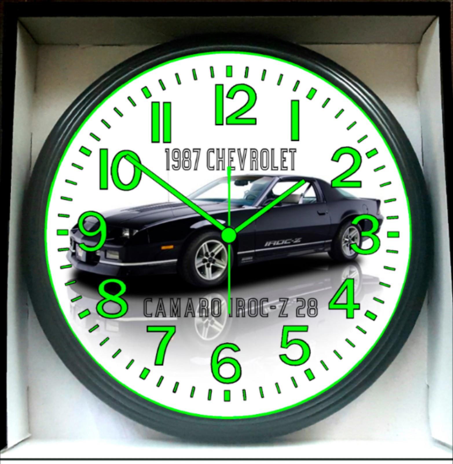1987 Chevrolet Camaro Iroc Z28 Glow In The Dark Wall Clock New!
