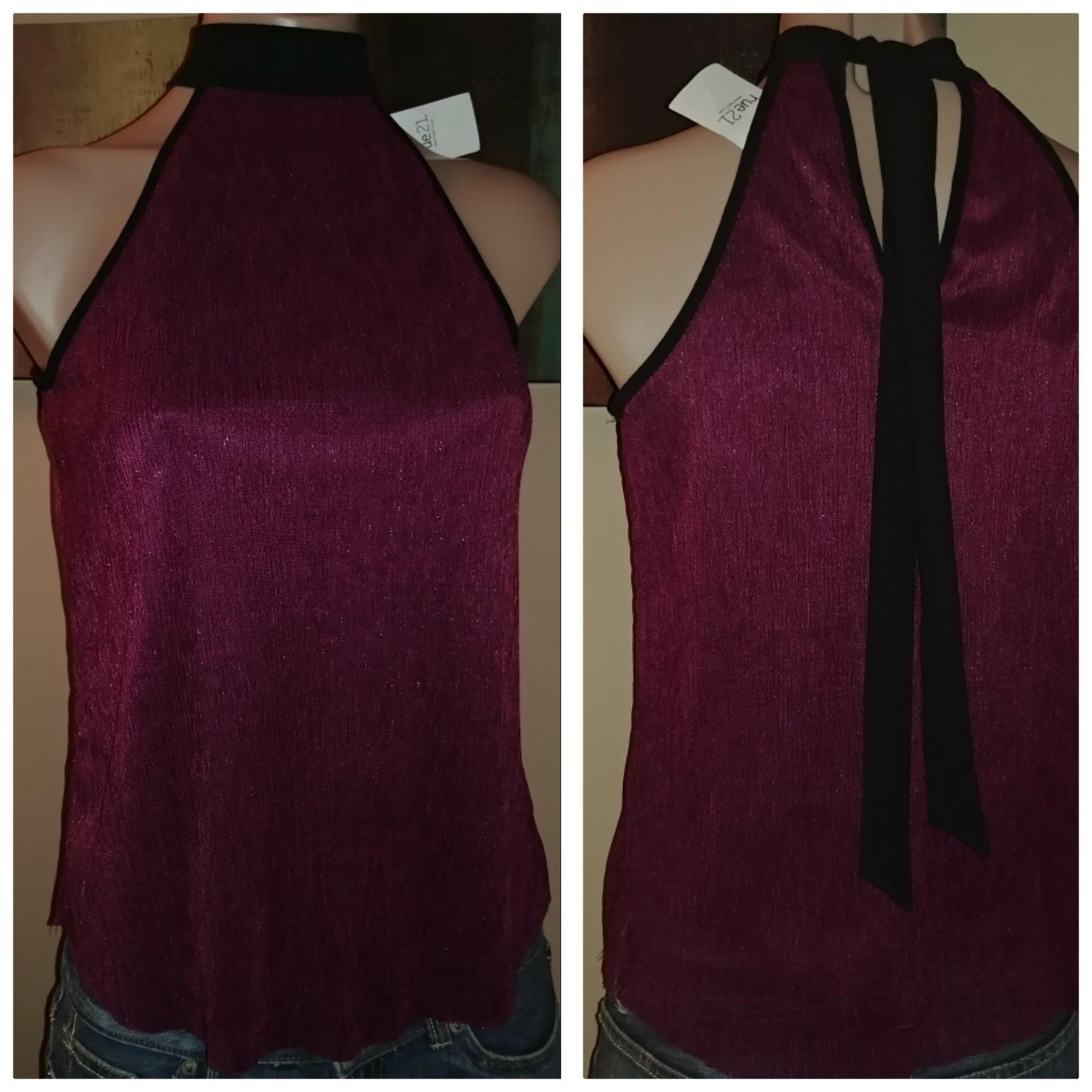 METALLIC CHOKER TIE OPEN BACK XS SHIRR