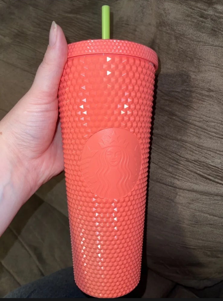 New Starbucks Summer 2022 Bling Studded Dragon Fruit 24oz Tumbler Venti