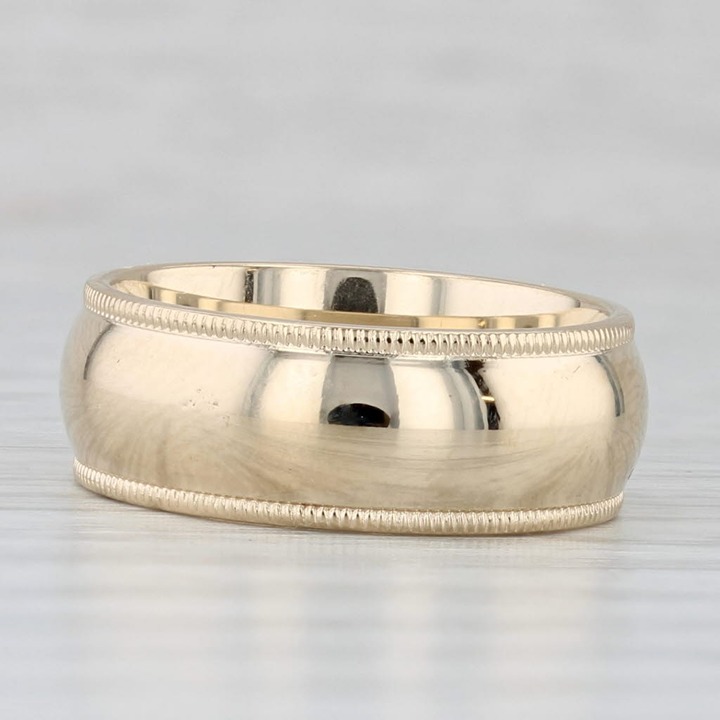 Classic Wide Band Wedding Band 14k Yellow Gold Size 6 Ring 7mm