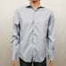 Bugatchi Uomo Dress Shirt Long Sleeve Blue Striped Contrast Cuff Men 15.5 34/35