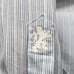 Bugatchi Uomo Dress Shirt Long Sleeve Blue Striped Contrast Cuff Men 15.5 34/35