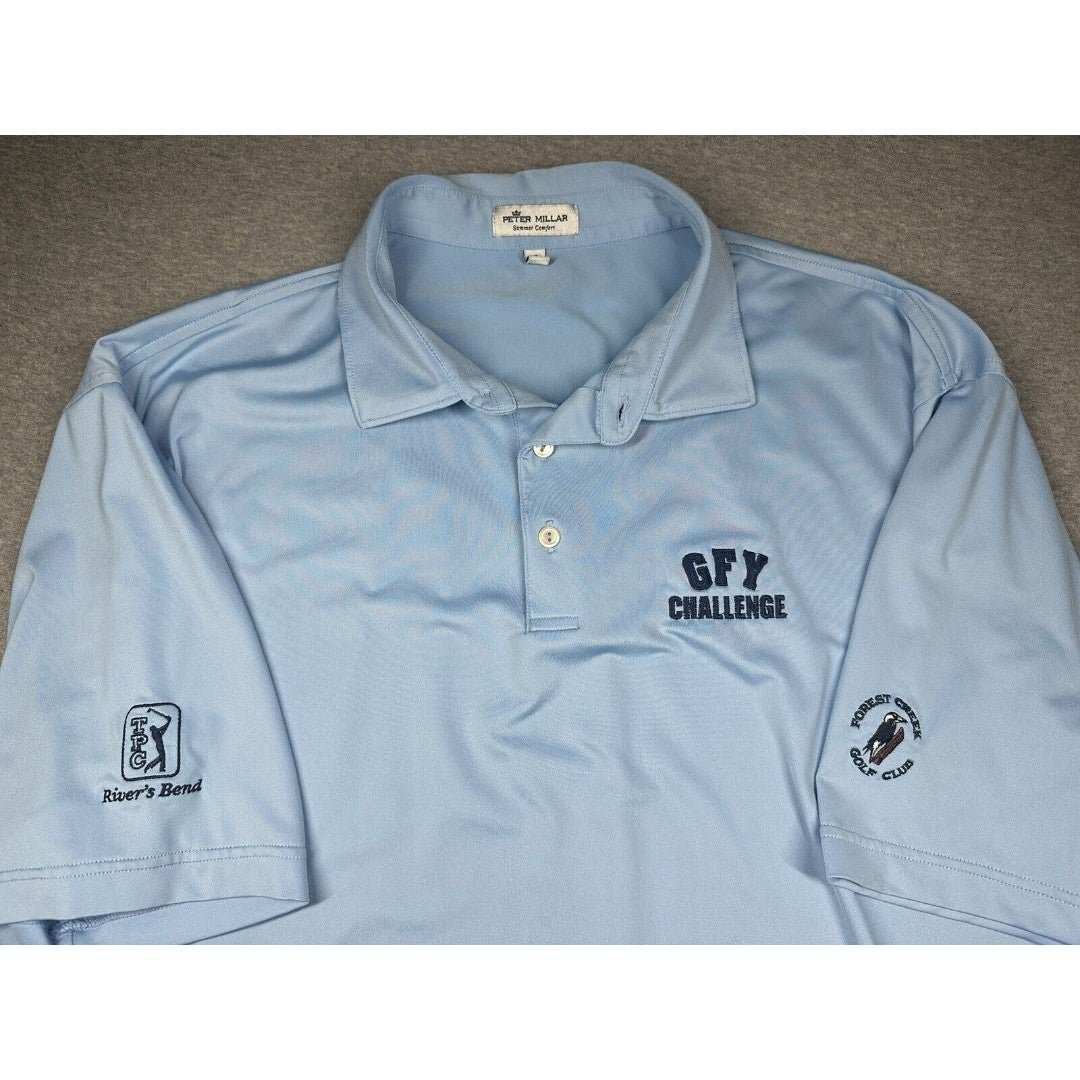 Peter Millar Men's Summer Comfort Polo Shirt River Bend Size Xl GFY Forest Creek