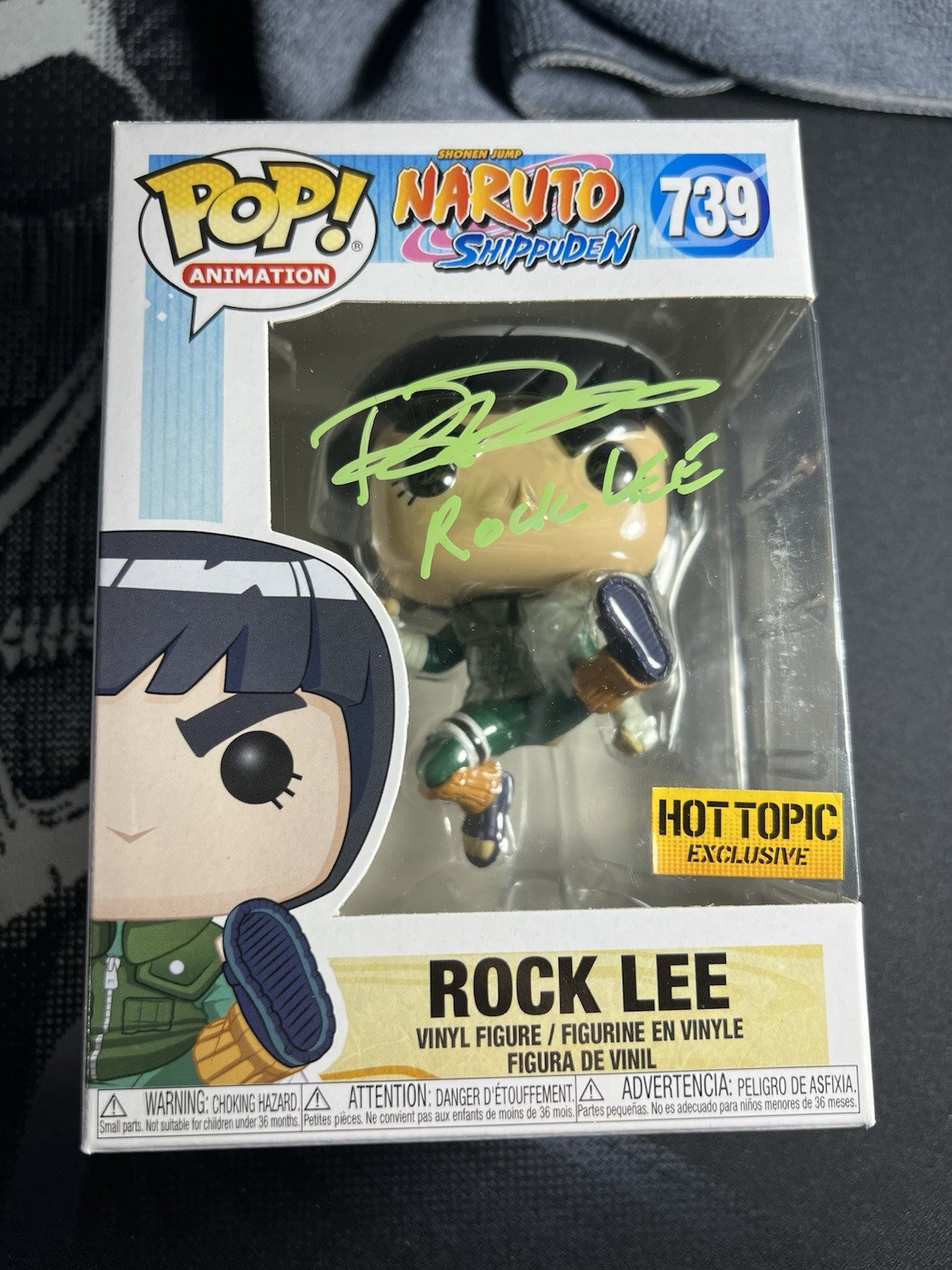 Funko Pop Naruto Shippuden Rock Lee #739 Hot Topic Exclusive -Signed-