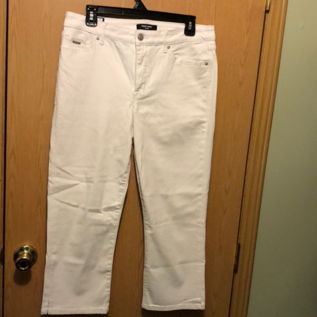 Nine West jeans chrystie Capri white size 10 NWT