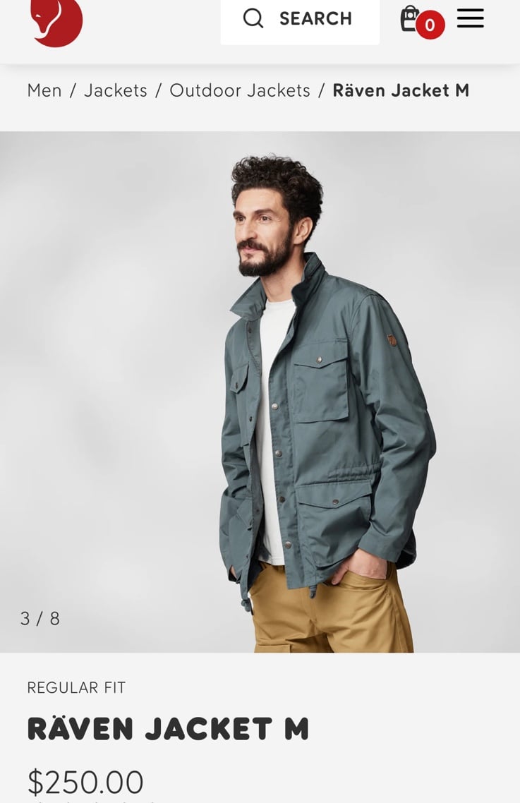 Fjallraven Raven Jacket, size M