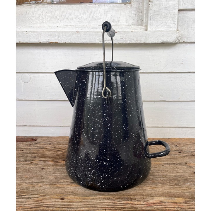Vintage USN Vollrath Co Enamel Cowboy Coffee Pot Military Navy USA