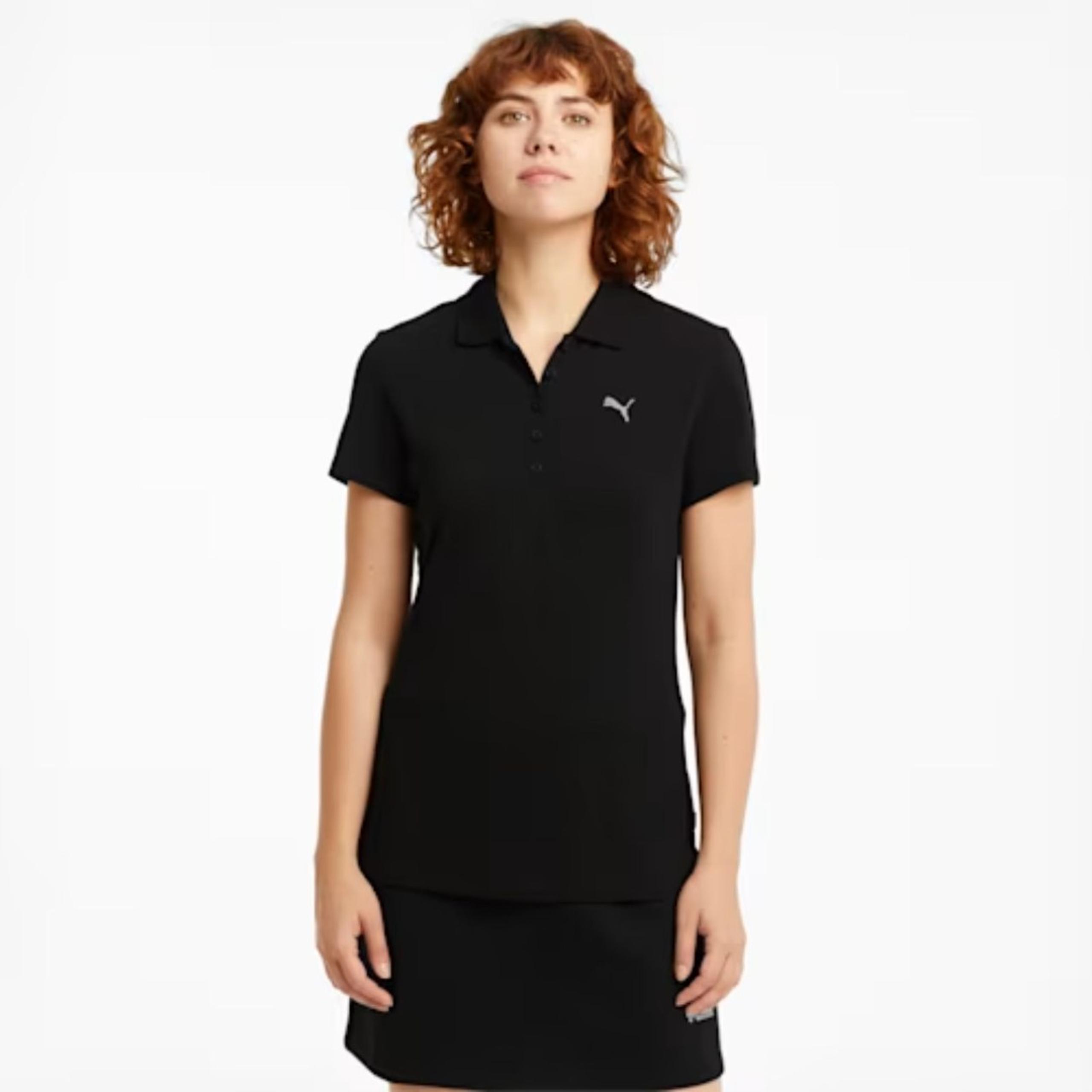 Puma Women's Girls Collar Shirt Black Golf Tee Polo Sport Tshirt Size XS