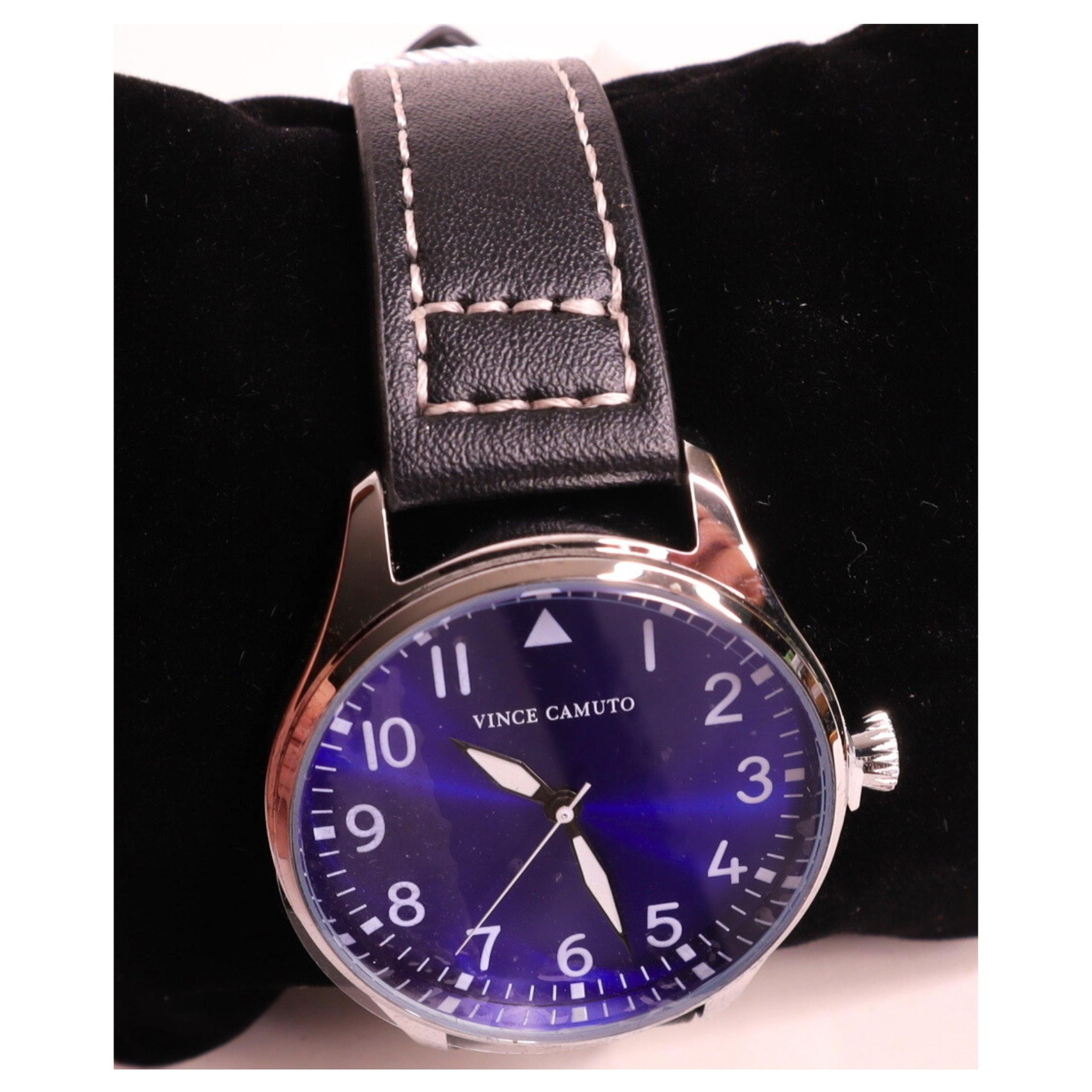 Vince Camuto Aldo Watch VCM2100M Japanese Movement Navy Dial In Box With Tag